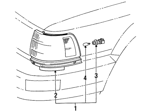 1987 Toyota Camry Lamp Assy, Parking & Clearance, RH Diagram for 81610-32080