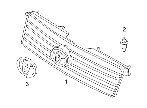 2006 Toyota Highlander Radiator Grille Emblem(Or Front Panel) Diagram for 90975-02048