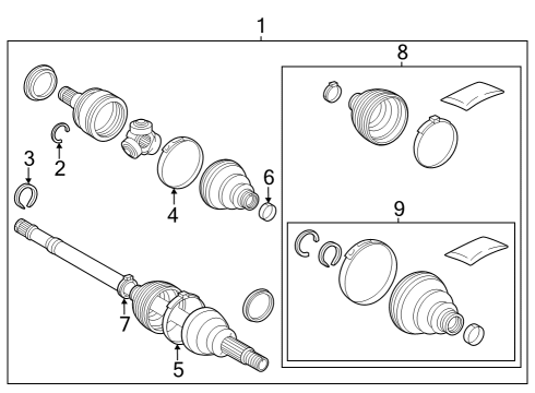 2023 Toyota Crown Axle Shaft  Diagram 1 - Thumbnail