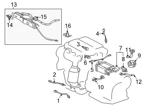 2004 Toyota Solara Hose Sub-Assembly, Fuel Diagram for 77404-06070