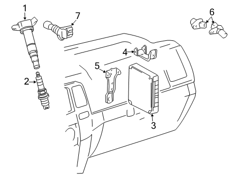 2012 Toyota FJ Cruiser ECM Upper Bracket Diagram for 89667-35130