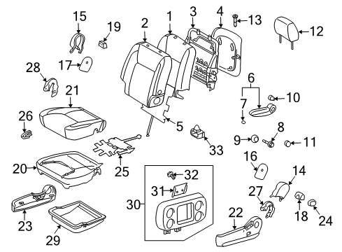 2004 Toyota Sienna Front Seat Back Cover, Right(For Separate Type) Diagram for 71073-AE220-B0