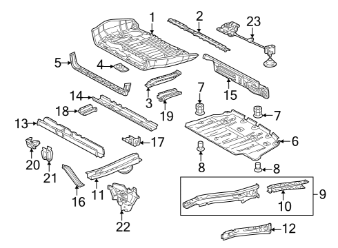 2016 Toyota Sienna Rear Floor & Rails Diagram