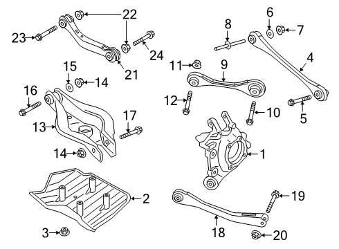 2021 Toyota GR Supra Rear Suspension, Control Arm Diagram 1 - Thumbnail