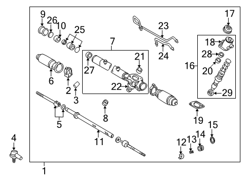 2002 Toyota Solara Steering Column & Wheel, Steering Gear & Linkage Diagram 3 - Thumbnail