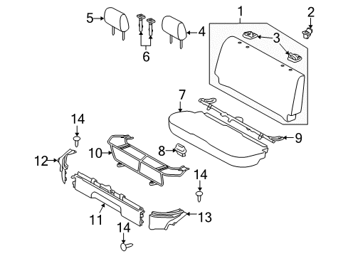 2008 Toyota Yaris Holder, Rear Seat Back Diagram for 71398-33010