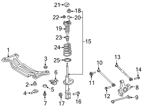 2014 Toyota Camry Rod Assembly, STRUT, Rear Diagram for 48780-06091