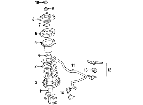 1990 Toyota Celica Insulator, Front Coil Spring, Upper Diagram for 48157-20090