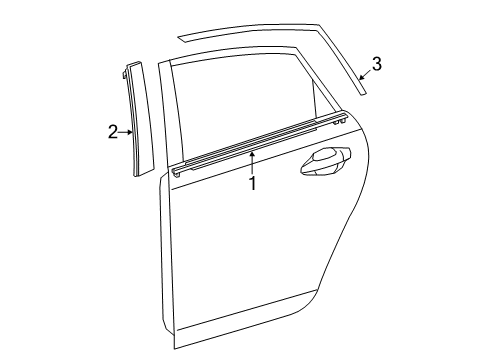 2016 Toyota Prius V Exterior Trim - Rear Door Diagram