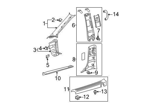 2013 Toyota Sienna Plate, Rear Door SCUFF Diagram for 67918-08020-E0