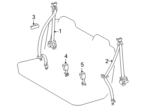 2012 Toyota RAV4 Third Row Seat Belts Diagram