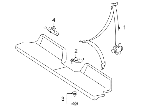 2010 Toyota Tacoma Belt Assy, Rear Seat 3 Point Type, Outer LH Diagram for 73370-04052-A0