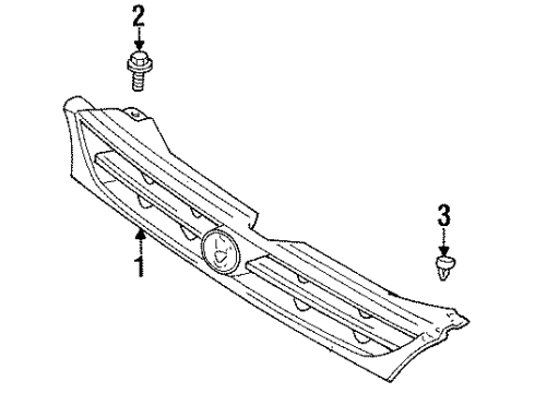 1996 Toyota Camry Radiator Grille Diagram for 53101-33020-C0