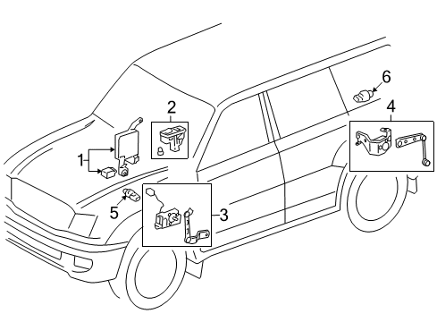 2006 Toyota Land Cruiser Sensor Sub-Assy, Height Control, Front LH Diagram for 89406-60012