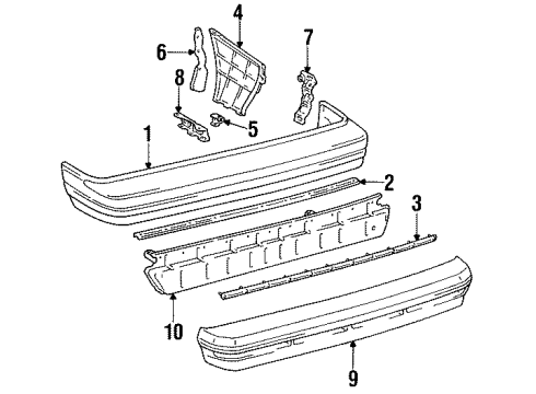 1985 Toyota Camry Cover, Rear Bumper Diagram for 52159-32060