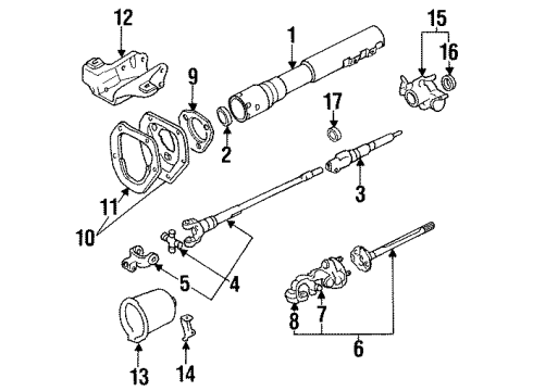 1985 Toyota Pickup Steering Column, Steering Wheel & Trim Diagram 2 - Thumbnail