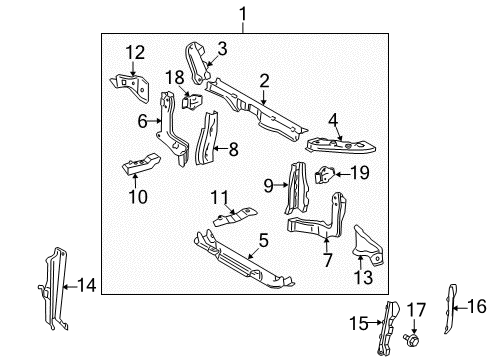 2005 Toyota Highlander Member Sub-Assy, Front Cross Diagram for 57104-48020