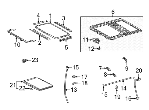 2002 Toyota Highlander Hose, Sliding Roof Drain Diagram for 63247-48020