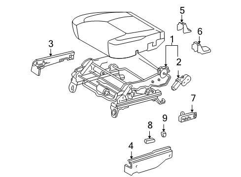 2004 Toyota Sienna Cover, Seat Track Outer, LH Diagram for 72138-AE020-B0