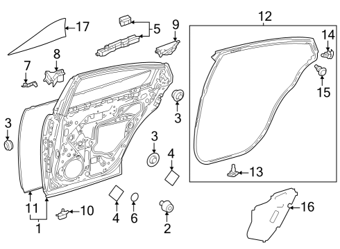 2023 Toyota Prius Film, Rear Driver Side Diagram for 67860-47010