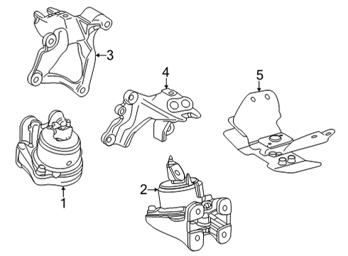 2023 Toyota Tundra Engine & Trans Mounting Diagram