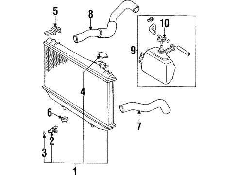 1994 Toyota Supra Cap Sub-Assy, Reserve Tank Diagram for 16405-46120