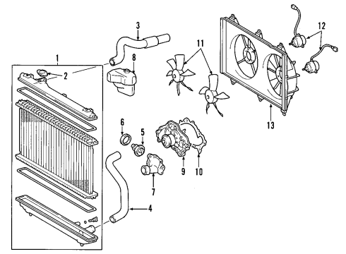 2009 Toyota Avalon Cooling System, Radiator, Water Pump, Cooling Fan Diagram 2 - Thumbnail