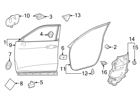 2024 Toyota Grand Highlander WEATHERSTRIP, FR DOO Diagram for 67862-0E150