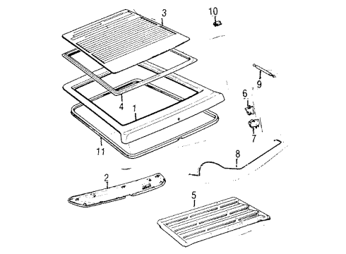 1985 Toyota Celica Glass, Back Door Diagram for 68131-14111