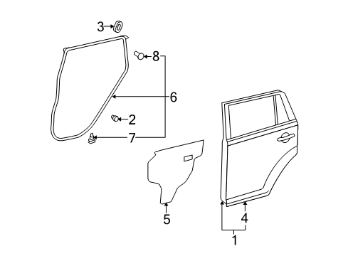 2010 Scion xB Rear Door, Body Diagram