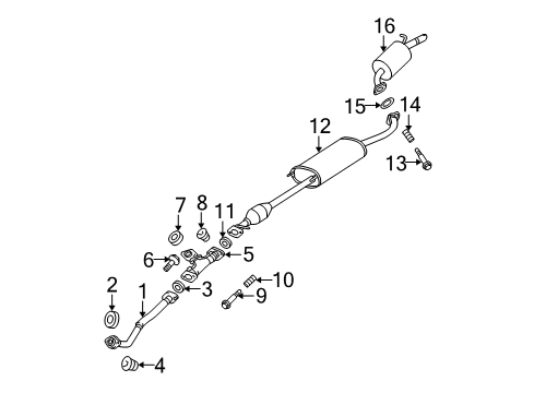 2006 Toyota Highlander Exhaust Components Diagram 2 - Thumbnail