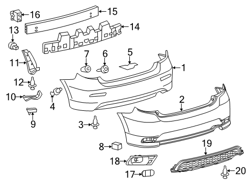 2013 Toyota Matrix Rear Bumper Diagram