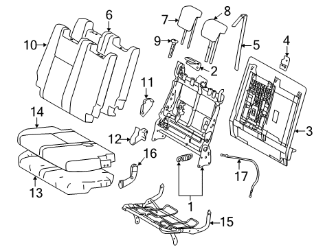 2019 Toyota Highlander Cushion Cover, Gray, Passenger Side Diagram for 79021-0E262-B0