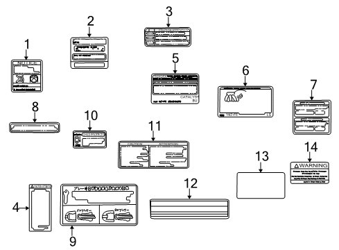 1999 Toyota Sienna Information Labels Diagram