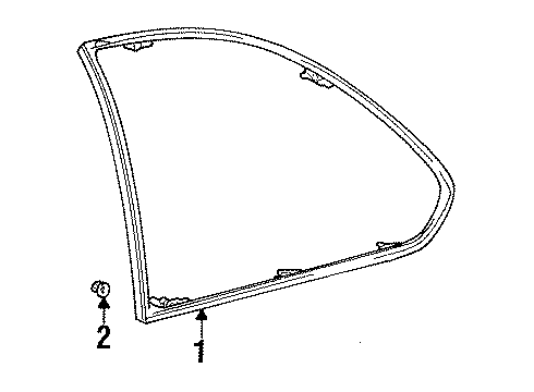 1996 Toyota Camry Quarter Panel - Glass & Hardware Diagram 1 - Thumbnail