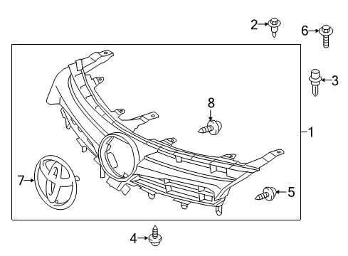 2015 Toyota Camry Radiator Grille Sub-Assembly Diagram for 53101-06621