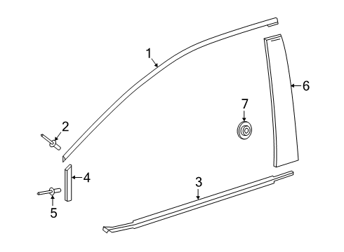 2021 Toyota Corolla MOULDING, Fr Door Wi Diagram for 75754-02020