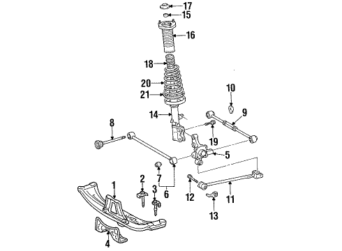 1996 Toyota Celica Support Sub-Assy, Rear Suspension, RH Diagram for 48071-20151