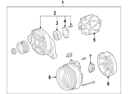 2012 Toyota RAV4 Holder Assy, Alternator Brush Diagram for 27370-0P020