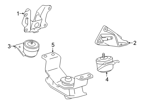 2020 Toyota Tacoma Engine & Trans Mounting Diagram 2 - Thumbnail