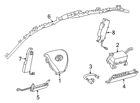 2016 Toyota Camry Sensor Assembly, Air Bag Diagram for 89170-06720