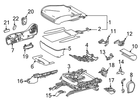 2016 Toyota Mirai Cover, Seat Track Br Diagram for 72137-62010-C0