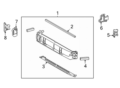 2022 Toyota Highlander Bracket, Radiator Sh Diagram for 53189-0E010