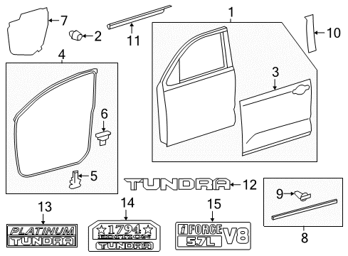 2014 Toyota Tundra Front Fender Plate, Right Diagram for 75471-0C100