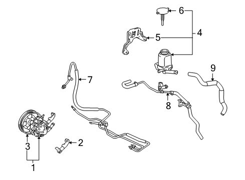 2008 Toyota Matrix P/S Pump & Hoses, Steering Gear & Linkage Diagram 3 - Thumbnail