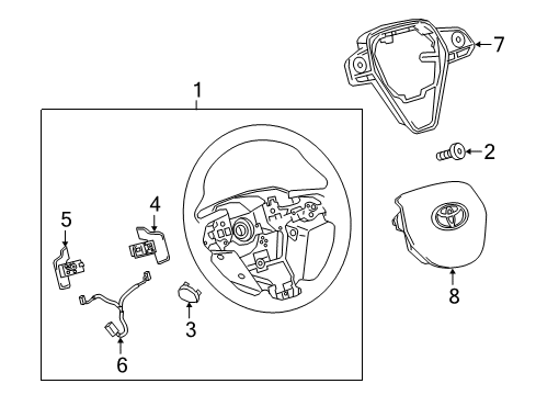 2024 Toyota Camry WHEEL ASSY, STEERING Diagram for 45100-06S80-C1