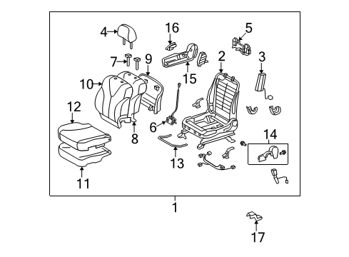 2013 Toyota Venza Front Seat Back Cover, Right(For Separate Type) Diagram for 71073-0T011-A1