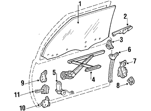 1984 Toyota Celica Front Door Lock Assembly, Left Diagram for 69320-14140