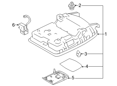 2018 Toyota Camry Overhead Console Diagram 2 - Thumbnail