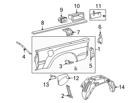 2015 Toyota Tacoma Front & Side Panels Diagram 2 - Thumbnail